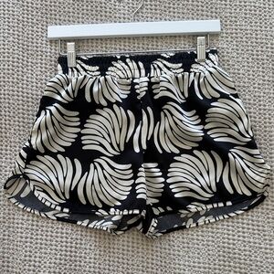 Black and Cream Printed Women's Shorts